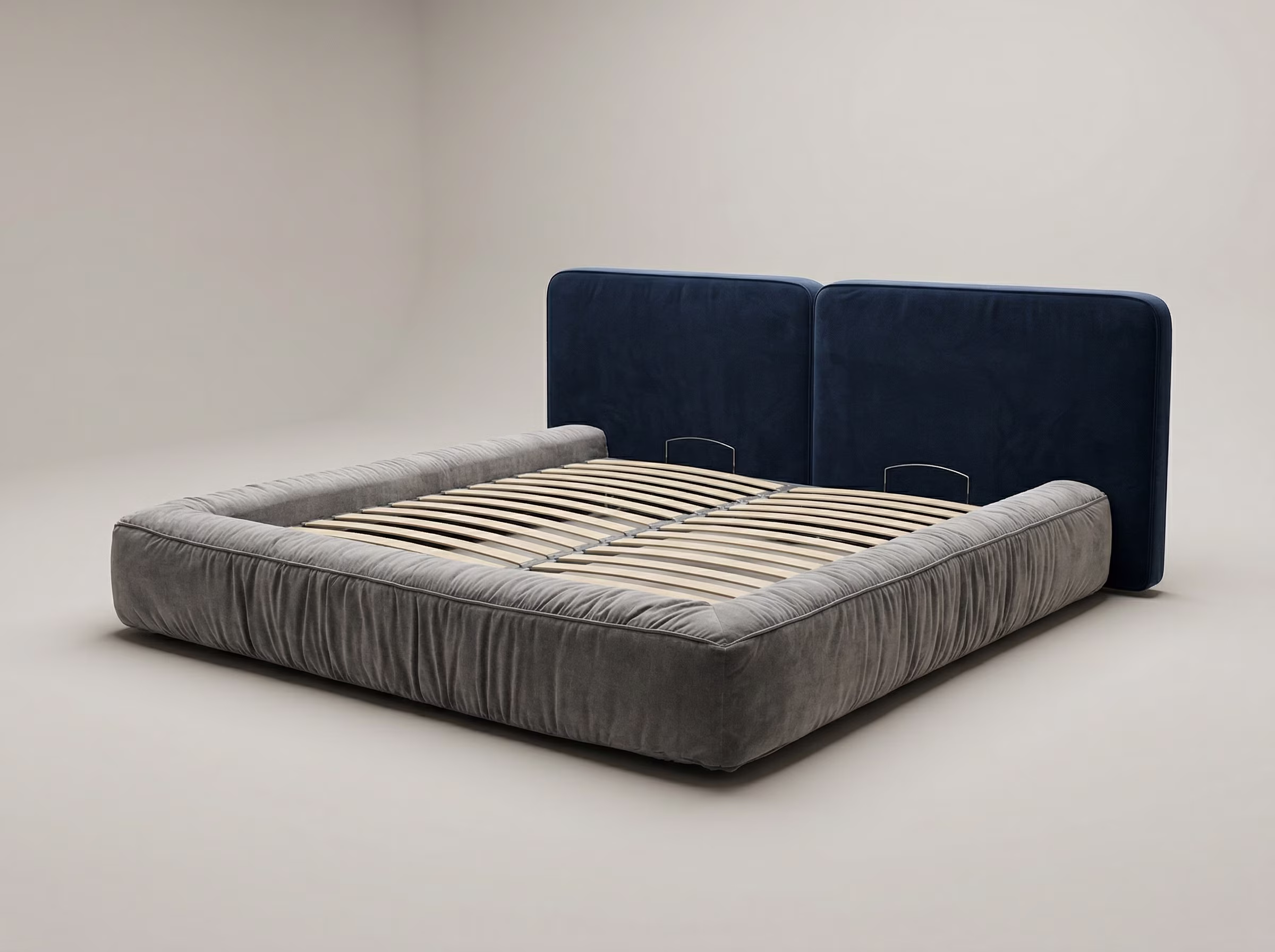 Ортопедическое основание с берёзовыми ламелями в какрасе дизайнерской кровати Cloud line